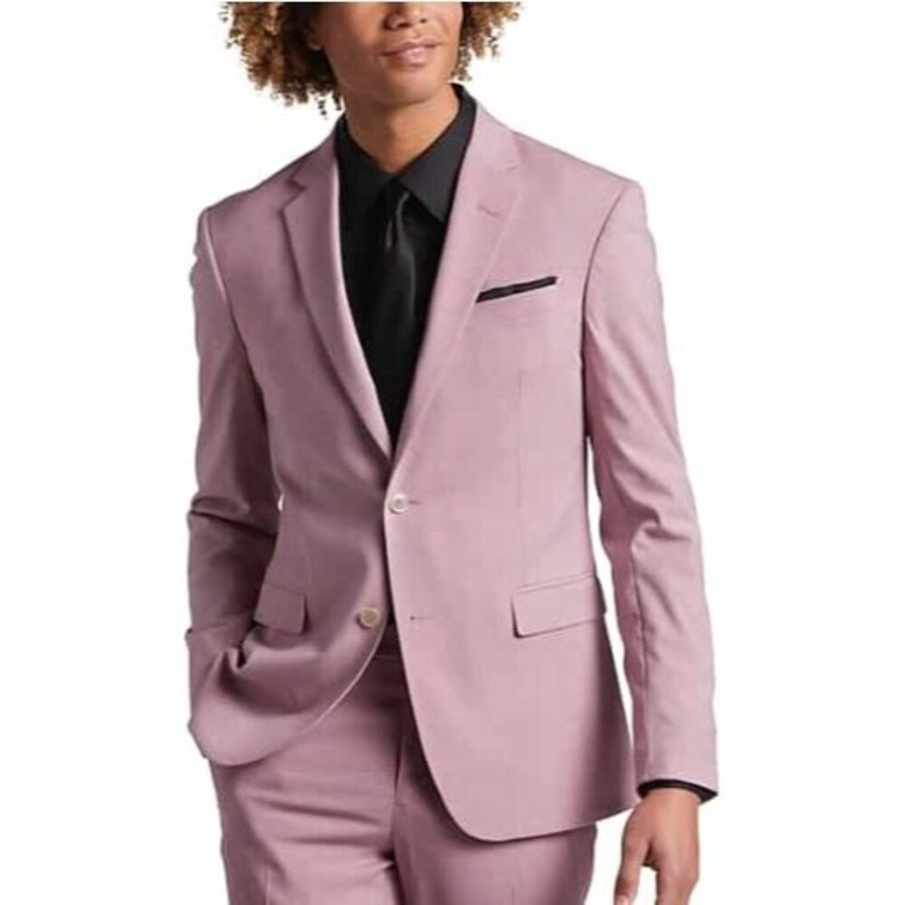 Egara Skinny Fit Suit Separates Jacket,Rose Blazer,Stylish Slim Formal- Size:35R